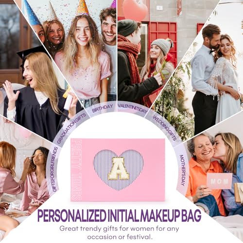 Initial Makeup Bags for Women - Purple Z, 2-Piece Cosmetic Travel Set