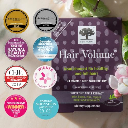 Biotin Hair Support Supplement - 30 Tablets, Natural Botanical Ingredients, Scandinavian Quality - NEW NORDIC