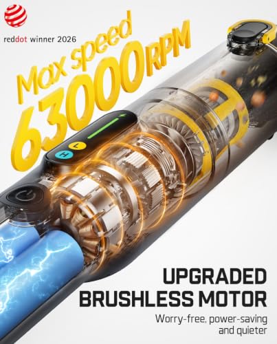 Handheld Cordless Vacuum Cleaner with Crevice Nozzle & LED Display
