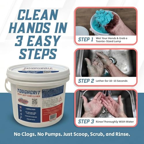 Toughgrit Heavy-Duty Powder Hand Cleaner, Perlite Abrasive, 101 oz – Skin-Safe, Solvent-Free