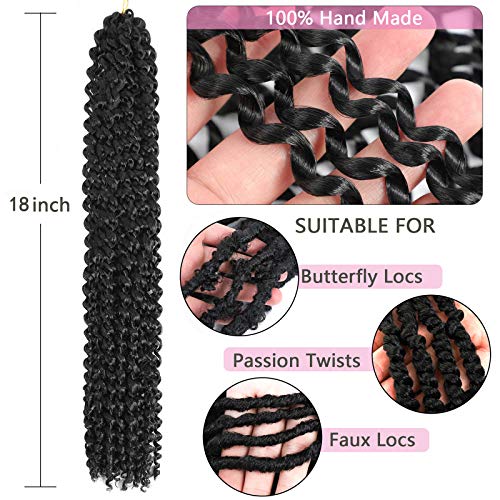 Alrence Passion Twist Hair 18 Inch Water Wave Crochet 8 Packs - 1B# Variation