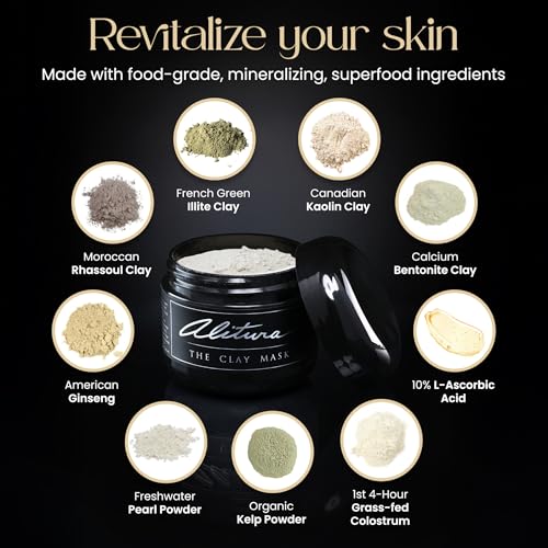 Alitura Clay Face Mask - Exfoliating Pore Cleansing & Anti-Aging, 7.1 Ounce (Pack of 1)
