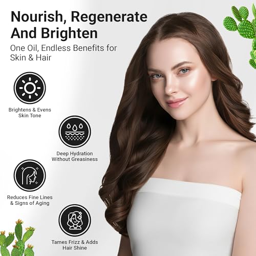 Premium Moroccan Prickly Pear Seed Oil ? Cold-Pressed, Organic Oil for Face and Hair Care, Multi-Vitamin Rich, Carefully Sourced from Morocco ? 1 fl oz