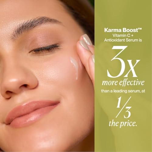 Kayura Karma Boost Vitamin C + Antioxidant Serum | Brightening & Skin Tone Support | With Vitamin C, E, Niacinamide & Resveratrol | For Dull & Uneven-Looking Skin | 30 ml