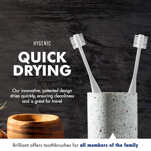Brilliant Adult Sensitive Toothbrush 3 Pack Extra Soft Round Head Gentle Clean