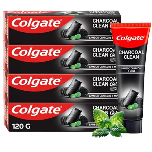 Colgate Charcoal Clean Black Gel Toothpaste 480g (4x120g) Deep Clean