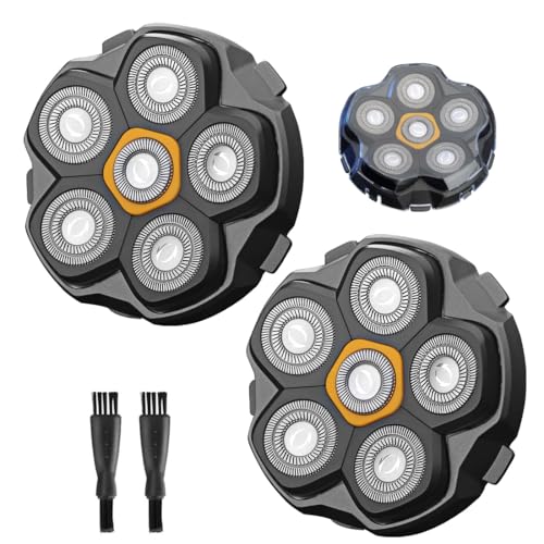 Magnetic Replacement Shaving Heads for Men - 6 Blade, Washable, Easy Install