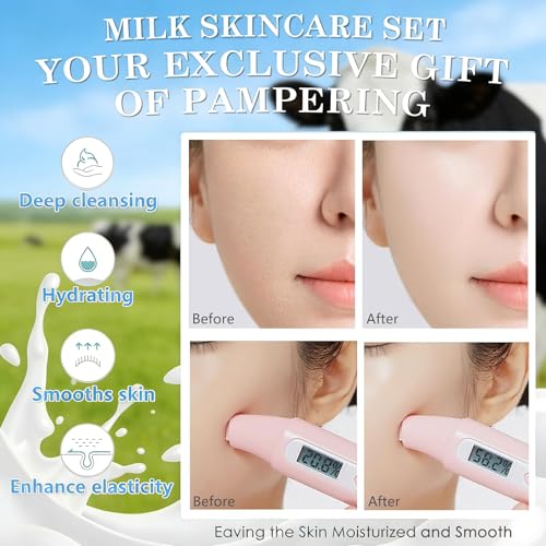 Kids & Teens Milk Skin Care Set with Masks & Travel Bag - Gentle Hydration