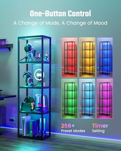 Superdanny RGB Light Display Cabinet with App & Remote Control, Dimmable LED