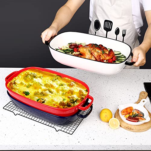 Large Rectangular Baking Dish 16x11 Inches - 6 Qt Ceramic Casserole Pan - White - Variation of THIS listing