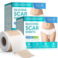 Silicone Scar Sheets (1.6¡± x 120¡±), Medical Grade Scar Tape for C-Section, Surgery, Keloid, Burn, Acne Scars - Reusable, Pain-Free, Safe for Sensitive Skin