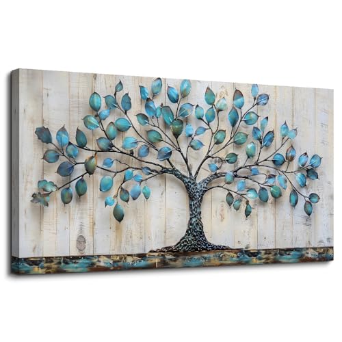 Large Canvas Wall Art for Living Room Bedroom Office - Green Tree Landscape Painting 24x48