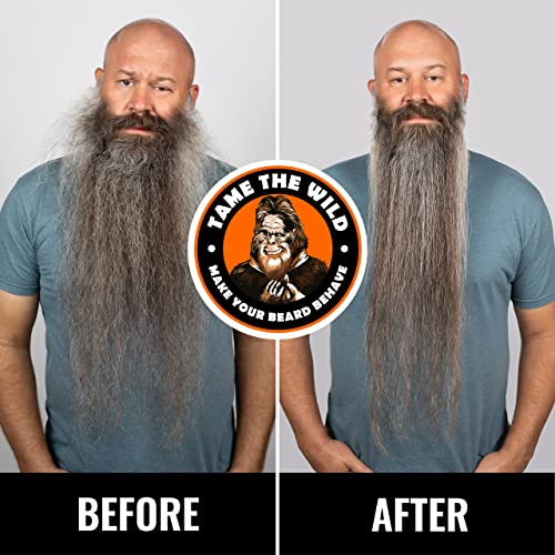 Tame The Wild Pro Beard Grooming Kit for Men - Heated Straightener with 12 Temp Settings, Heat Protector Spray, Soap, Balm, Comb & Travel Case - Gift Set