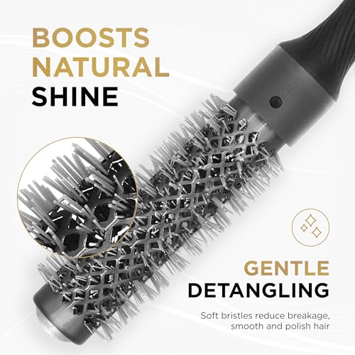 Cocco 25mm Ceramic Ion Round Hair Brush - Anti-Static Styling Tool
