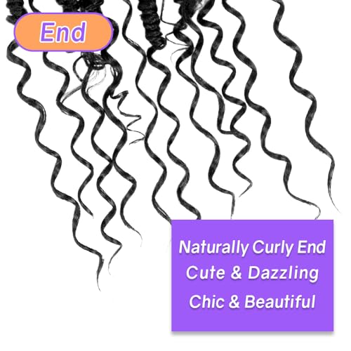LOCSBYHAND 14 Inch Natural Black Boho Crochet Passion Twist Hair 8 Packs