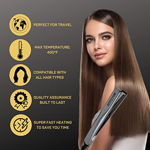 Mini Travel Flat Iron Hair Straightener - Titanium, Compact & Fast Heating