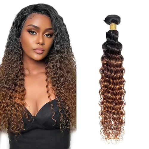 Deep Wave Human Hair Bundle 30 Inch - Omber 1B/4/30 Brazilian Virgin Hair