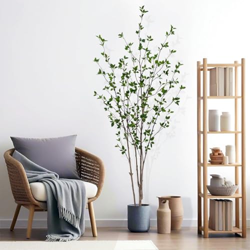 7FT Artificial Citrus Tree - Minimalist Faux Tree with Lifelike Leaves
