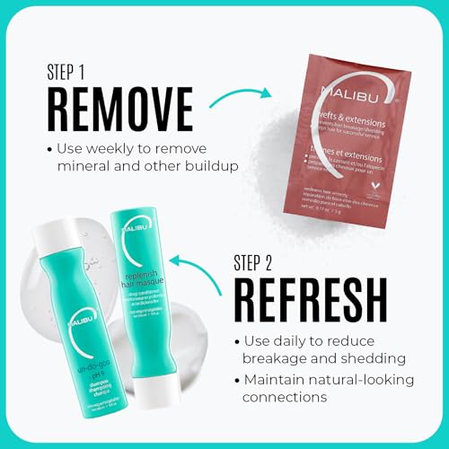 Malibu C Replenish Hair Masque - Deep Hydrating Conditioner - 12 Pack of All Hair Types & Textures