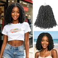 10 Inch Butterfly Locs Crochet Hair - Natural Black, 6 Packs, Style Variation 1B