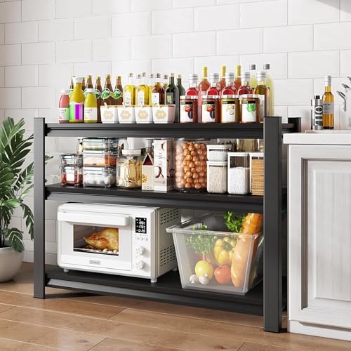 Black 3-Tier Garage Shelving Unit - Heavy Duty Metal Storage Rack 48W x 18D x 39H