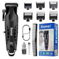 KEMEI 2290 Black Hair & Beard Clipper with T-Blades, LCD Display, 180-Minute Cordless Trimmer