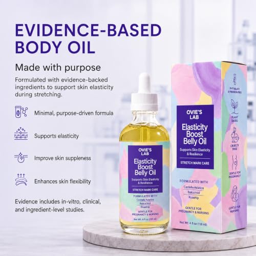 Pregnancy Belly Oil for Stretch Marks Support - Light Body Oil with Centella Asiatica