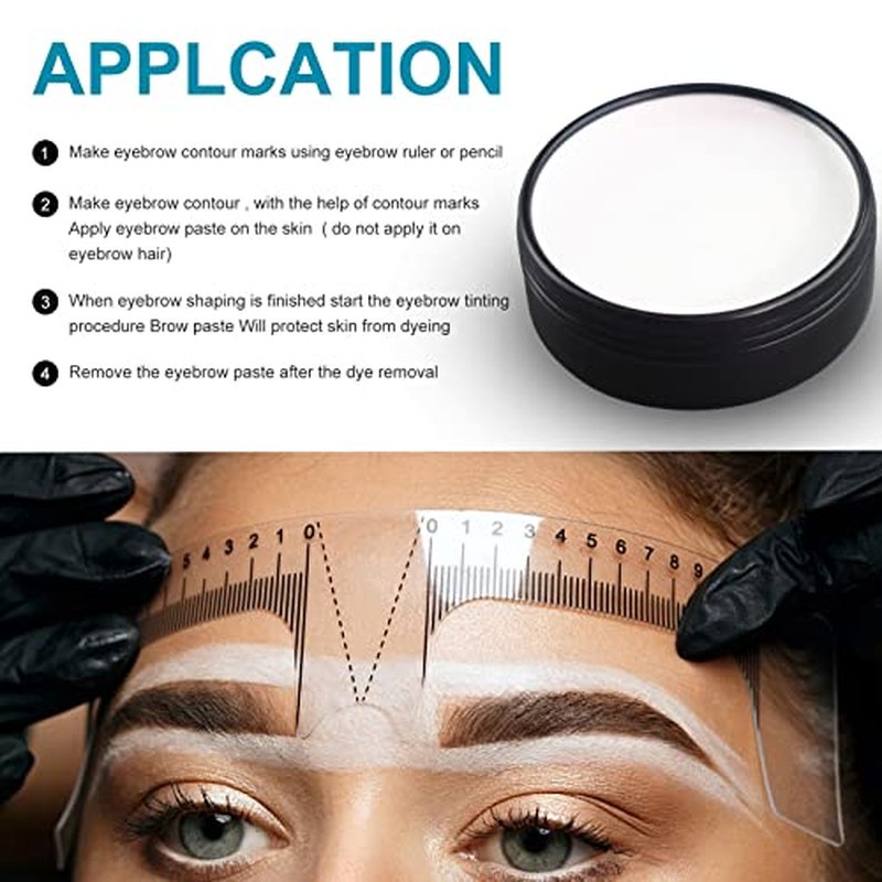 20 g / 0.7 oz White Brow Contour Paste Eyebrow Mapping Paste Eyebrow Tinting Tool for Micropigmentation (1 box Black Box)