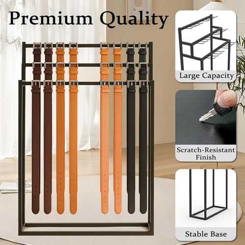Black Metal Belt Display Rack, Tie & Scarf Organizer for Closet & Retail