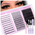 wiwoseo Spiky Lash Clusters with Bottom Lashes Clusters Kit Volume Lash Spikes Cluster Eyelash Extensions Kit Mink Eyelash Clusters Spiky Cluster Lashes Clusters with Bond and Seal(Bottom+Spikes+100D)