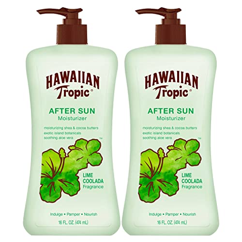 Hawaiian Tropic After Sun Lotion Twin Pack 16oz each & Everyday Active Sunscreen Lotion SPF 50 8oz