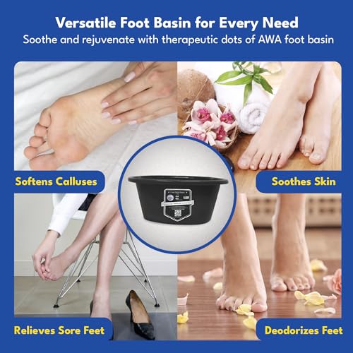 American Wellness Authority Black Extra Large Foot Soaking Tub - Pedicure Basin for Tired Feet
