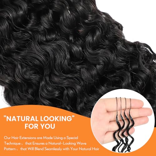Burmese Curly Crochet Hair Extensions 18 Inch 60g Pre-Separated Natural Black