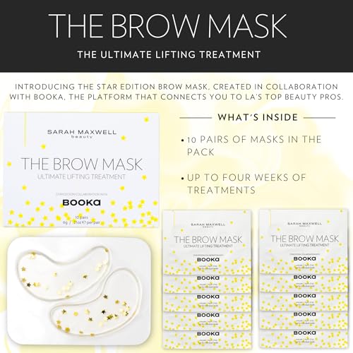 Sarah Maxwell Beauty Brow Mask: Ultimate Nourishing & Hydrating Treatment ? Natural Brow Revitalizer for Full & Vibrant Appearance - 10 Pack