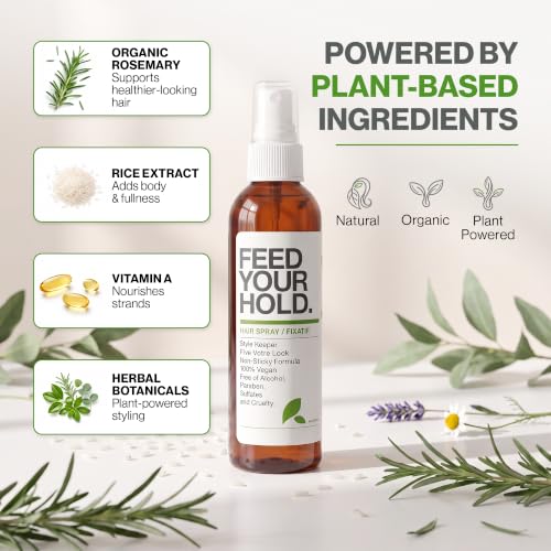 Volumizing Hair Spray for Fine Hair - Organic, Vegan, 4oz - Flexible Hold & Shine