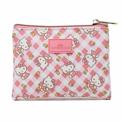 Impressions Vanity Hello Kitty 3 Piece Makeup Bag Set Includes Large, Medium, and Small Pouches, a Stylish Makeup Organizer Bag with Nested Design, and a Travel Cosmetic Bag for Women (Pink)