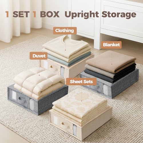 ZenStorage Beige 8-Pack Sheet Organizers for Linen Closet, Large Capacity