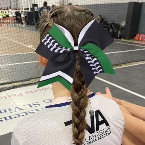 Softball Cheer Bows - 12 Pack Large 8-Inch Cheerleading Hair Accessories for Girls