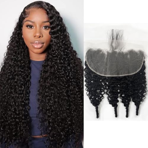 Black Burmese Curly 16 Inch HD Lace Frontal Human Hair 13x6 Pre-Plucked with Baby Hair