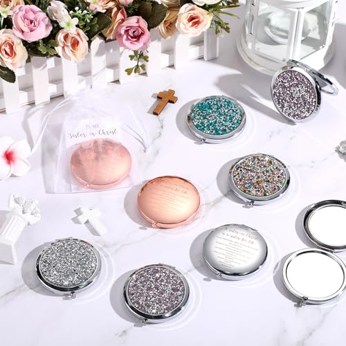 Christian Graduation Gifts for Women - Sister in Christ Compact Mirror Set (Multicolor, 10 Pack)