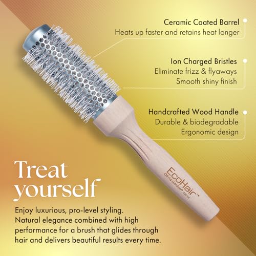 Olivia Garden EcoHair Thermal Bamboo Round Hair Brush 1 1/4" - Not Electrical