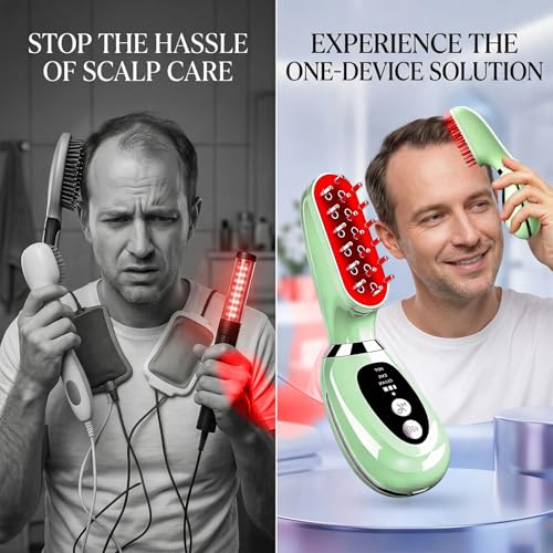 3-in-1 Facial Massager for Face Neck & Scalp - Green, Rechargeable Skin Care Device