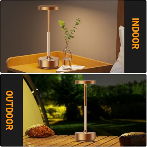 SAKRINGT 2 Pack Rechargeable LED Cordless Table Lamps Outdoor Indoor Waterproof