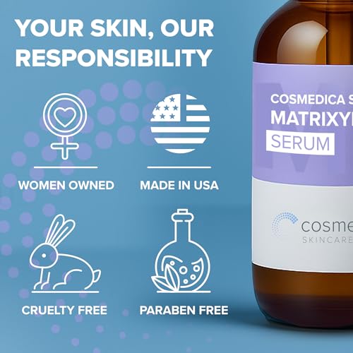 Cosmedica Peptide Serum Matrixyl 3000 Complex with Hyaluronic Acid - Collagen Booster, Hydrating & Firming, for Face & Neck, 2oz