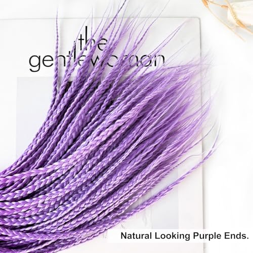 Chicmoi 20 Inch Ombre Purple Crochet Box Braids - 6 Packs, Small Thin Braid Extensions