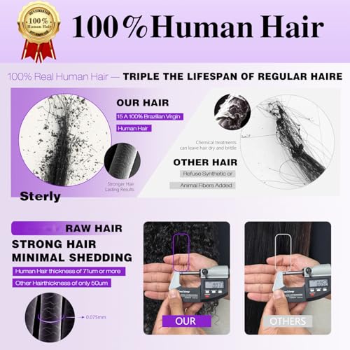 Sterly Burmese Curly Crochet Hair Bundles 16" 120g Pre-Separated Feather Knotless