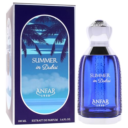 Anfar Dubai Summer Eau de Parfum Spray for Men - Long Lasting Oriental Vanilla Fragrance