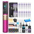 Wormhole Wireless Tattoo Gun Kit Pink & Black - Professional Rotary Pen for Art & Eyebrow Work