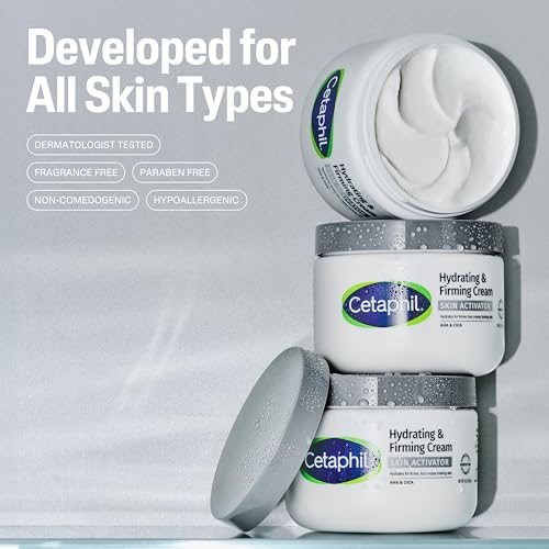 Cetaphil Skin Activator Hydrating & Firming Body Cream 12oz,Mandelic Acid (AHA) and Centella Asiatica (CICA) Cream,Hydrates and Firms Aging Skin,Anti-Aging Skincare,12 oz,(Pack of 2)