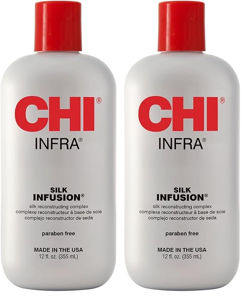 CHI Infra Silk Infusion Leave-In Hair Treatment 12 Oz Pack of 2 - Strength & Shine